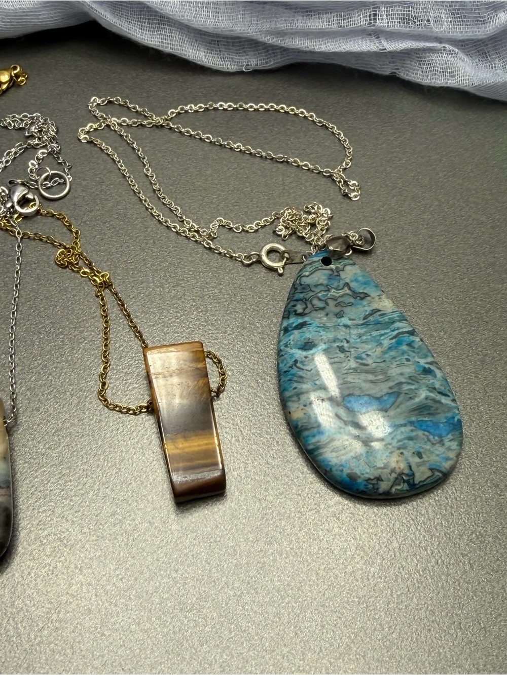 Three Semi Precious Stone Pendants - Picture 2 of 5